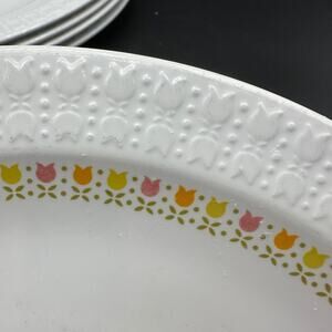 Vintage Dinner Plates (4) in April Tulip by Corning for Centura 1972-1978